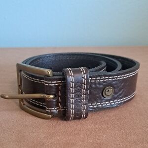 Brown Leather Carhartt Double Seam Belt 30 Inch 7 Hole